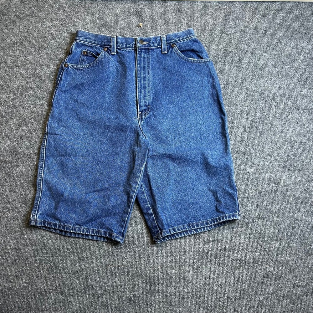Lee Denim Shorts Womens Size 14 Blue High Waisted Cotton Relaxed Fit